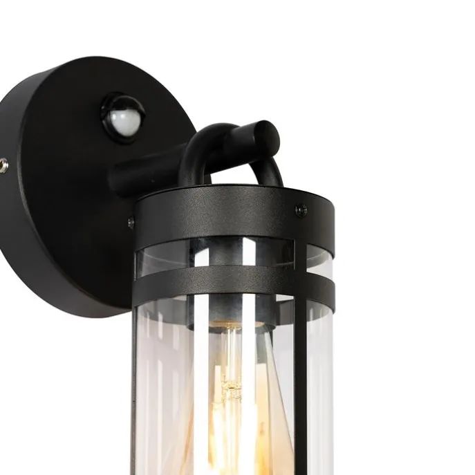 Außenwandleuchte schwarz IP44 mit Bewegungssensor - Ruben