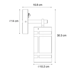 Außenwandleuchte schwarz IP44 mit Bewegungssensor - Ruben