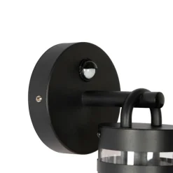 Außenwandleuchte schwarz IP44 mit Bewegungssensor - Ruben