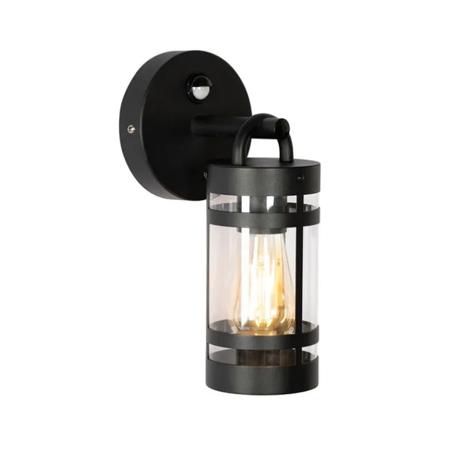 Außenwandleuchte schwarz IP44 mit Bewegungssensor - Ruben