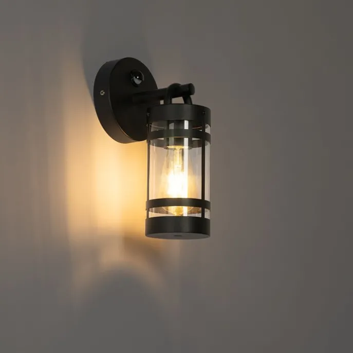 Außenwandleuchte schwarz IP44 mit Bewegungssensor - Ruben