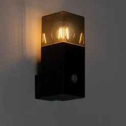 Außenwandleuchte schwarz IP44 mit Bewegungsmelder - Dänemark