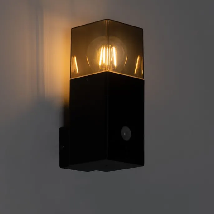 Außenwandleuchte schwarz IP44 mit Bewegungsmelder - Dänemark