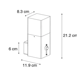 Außenwandleuchte schwarz IP44 mit Bewegungsmelder - Dänemark