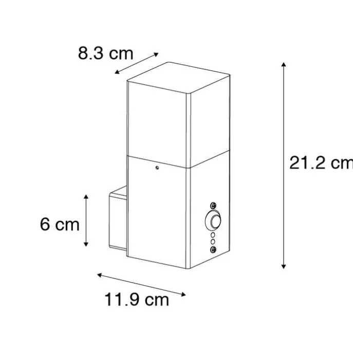 Außenwandleuchte schwarz IP44 mit Bewegungsmelder - Dänemark