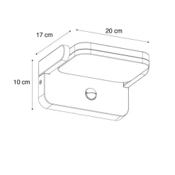 Außenwandleuchte schwarz inkl. LED verstellbar mit Bewegungssensor - Kamile