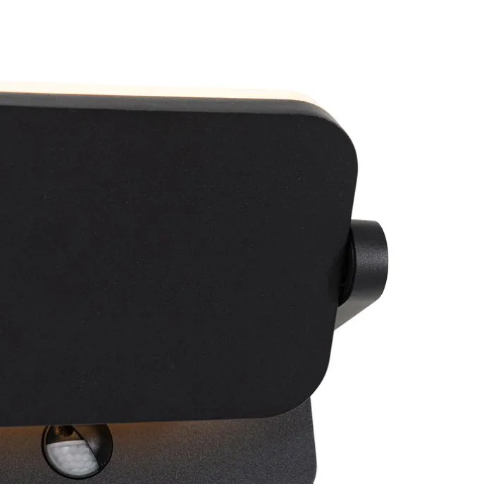 Außenwandleuchte schwarz inkl. LED verstellbar mit Bewegungssensor - Kamile