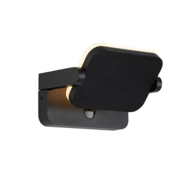 Außenwandleuchte schwarz inkl. LED verstellbar mit Bewegungssensor - Kamile