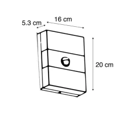 Außenwandleuchte schwarz IP44 inkl. LED mit Bewegungsmelder - Dualy