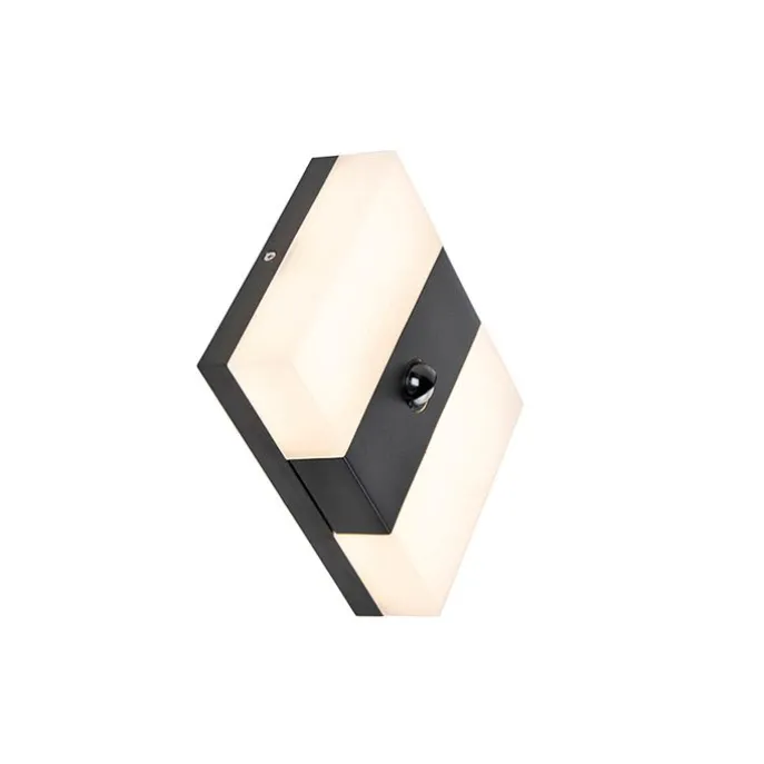 Außenwandleuchte schwarz IP44 inkl. LED mit Bewegungsmelder - Dualy