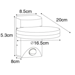 Außenwandleuchte schwarz inkl. LED IP54 Bewegungssensor - Esmee