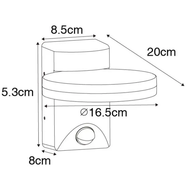 Außenwandleuchte schwarz inkl. LED IP54 Bewegungssensor - Esmee