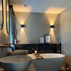 Außenwandleuchte schwarz inkl. LED 2-flammig IP54 - Edwin