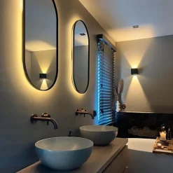 Außenwandleuchte schwarz inkl. LED 2-flammig IP54 - Edwin