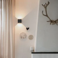 Außenwandleuchte schwarz inkl. LED 2-flammig IP54 - Edwin