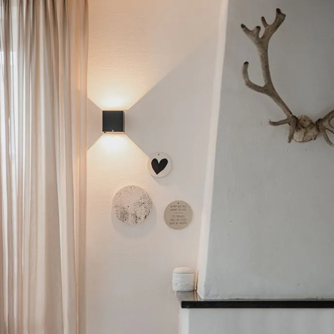 Außenwandleuchte schwarz inkl. LED 2-flammig IP54 - Edwin