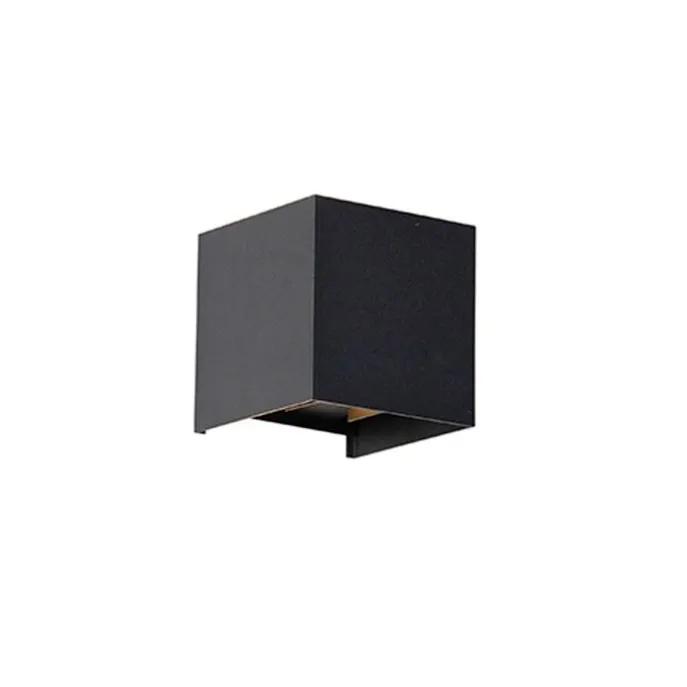 Außenwandleuchte schwarz inkl. LED 2-flammig IP54 - Edwin