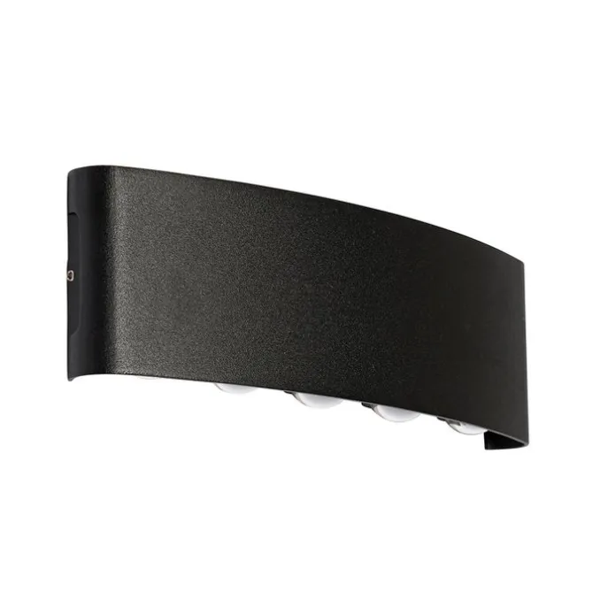 Außenwandleuchte schwarz inkl. LED 10-flammig IP54 - Silly