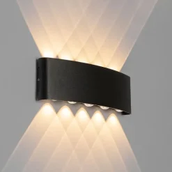 Außenwandleuchte schwarz inkl. LED 10-flammig IP54 - Silly