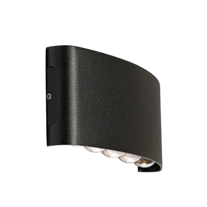 Außenwandleuchte schwarz inkl. LED 10-flammig IP54 - Silly