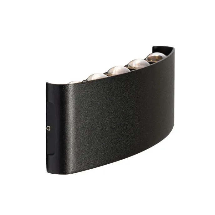 Außenwandleuchte schwarz inkl. LED 10-flammig IP54 - Silly