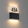 Außenwandleuchte schwarz inkl. LED mit Hausnummern IP54 - Kandi