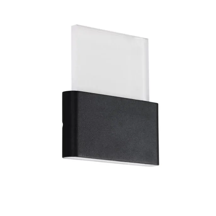 Außenwandleuchte schwarz inkl. LED mit Hausnummern IP54 - Kandi