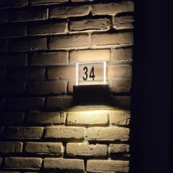 Außenwandleuchte schwarz inkl. LED mit Hausnummern IP54 - Kandi