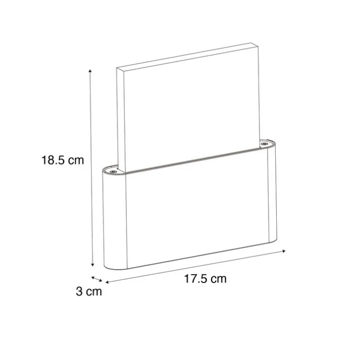 Außenwandleuchte schwarz inkl. LED mit Hausnummern IP54 - Kandi