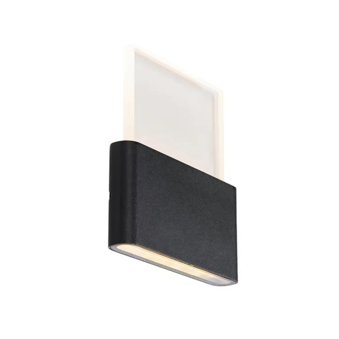 Außenwandleuchte schwarz inkl. LED mit Hausnummern IP54 - Kandi