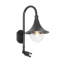 Außenwandleuchte schwarz IP44 inkl. Bewegungsmelder - Daphne