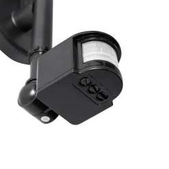 Außenwandleuchte schwarz IP44 inkl. Bewegungsmelder - Daphne