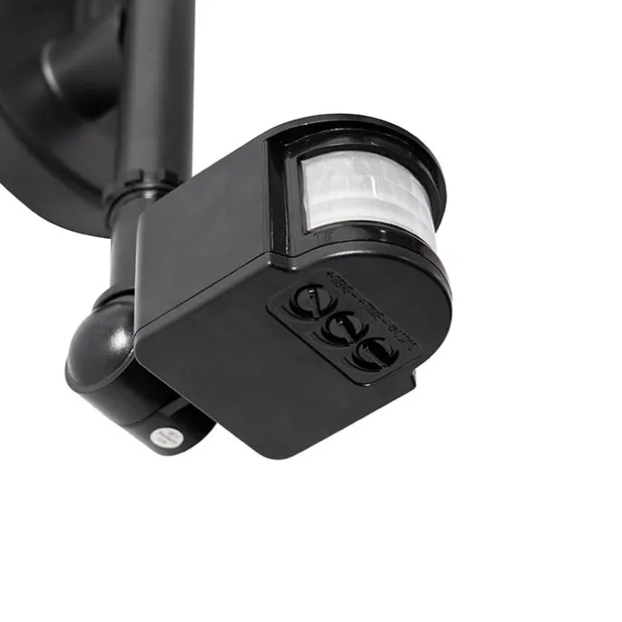 Außenwandleuchte schwarz IP44 inkl. Bewegungsmelder - Daphne