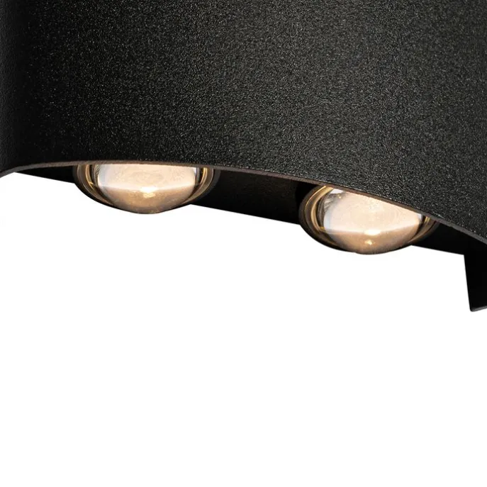 Außenwandleuchte schwarz inkl. LED 4-flammig IP54 - Silly