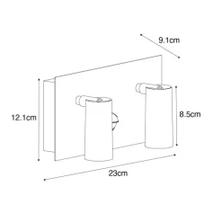 Außenwandleuchte schwarz inkl. LED 2-Licht Bewegungsmelder - Simon