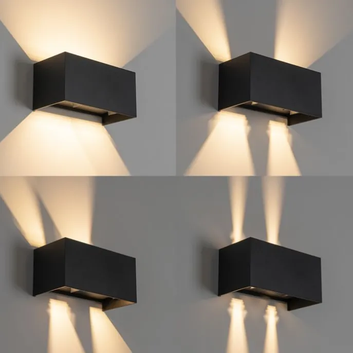 Außenwandleuchte Schwarz inkl. LED 4-flammig IP54 - Edwin