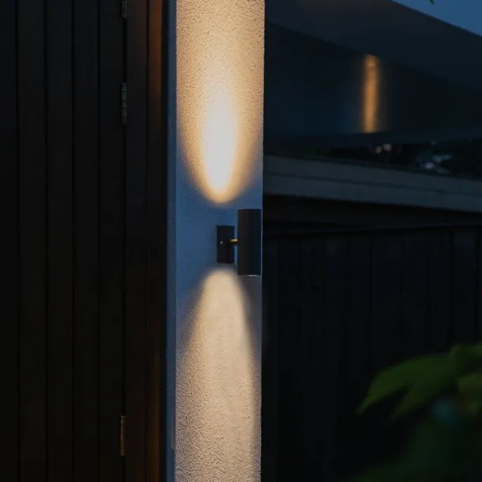 Außenwandleuchte schwarz IP44 2-flammig - Duo