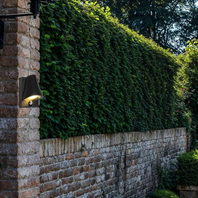 Außenwandleuchte schwarz IP44 mit Bewegungsmelder - Femke