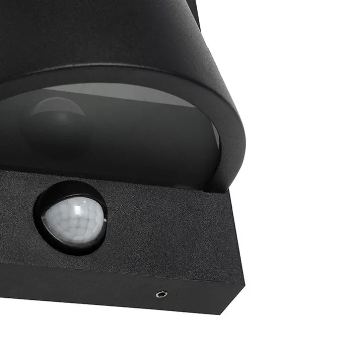 Außenwandleuchte schwarz IP44 mit Bewegungsmelder - Femke