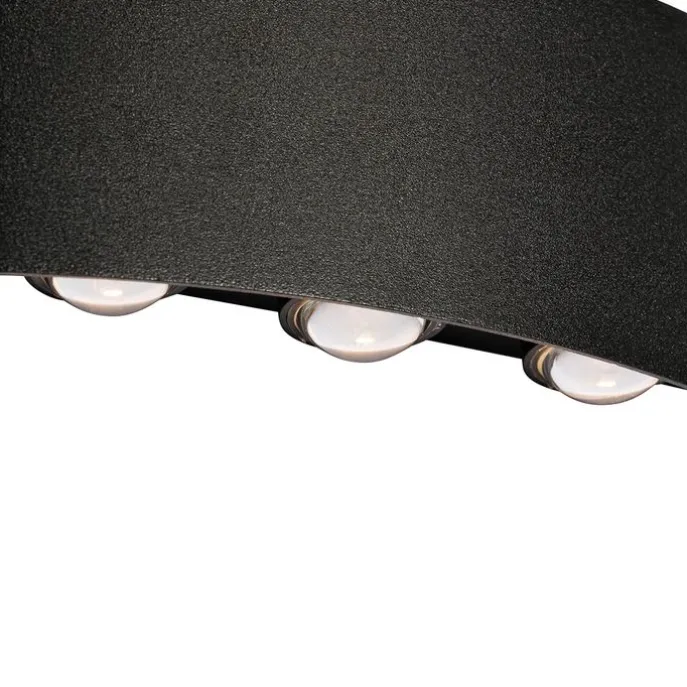 Außenwandleuchte schwarz inkl. LED 6-flammig IP54 - Silly