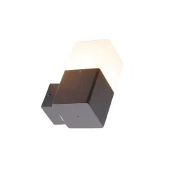 Außenwandleuchte schwarz mit opalweißem Schirm IP44 - Dänemark