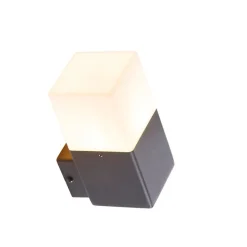 Außenwandleuchte schwarz mit opalweißem Schirm IP44 - Dänemark