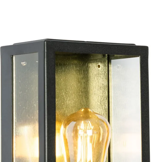 Außenwandleuchte schwarz mit Gold und Bewegungsmelder - Rotterdam