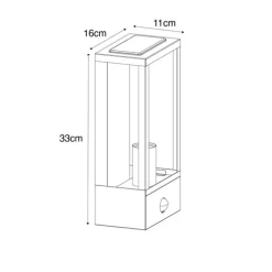 Außenwandleuchte schwarz mit Gold und Bewegungsmelder - Rotterdam