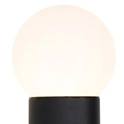 Außenwandleuchte schwarz mit Opalglas mit Bewegungsmelder - Huma