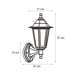 Außenwandleuchte schwarz mit Bewegungssensor IP44 - New Haven Gehämmert