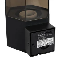 Außenwandleuchte schwarz mit Rauchglas Hexagon und Bewegungssensor - Dänemark