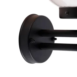 Außenwandleuchte schwarz mit klarem Glas inkl. Bewegungsmelder - Sfera