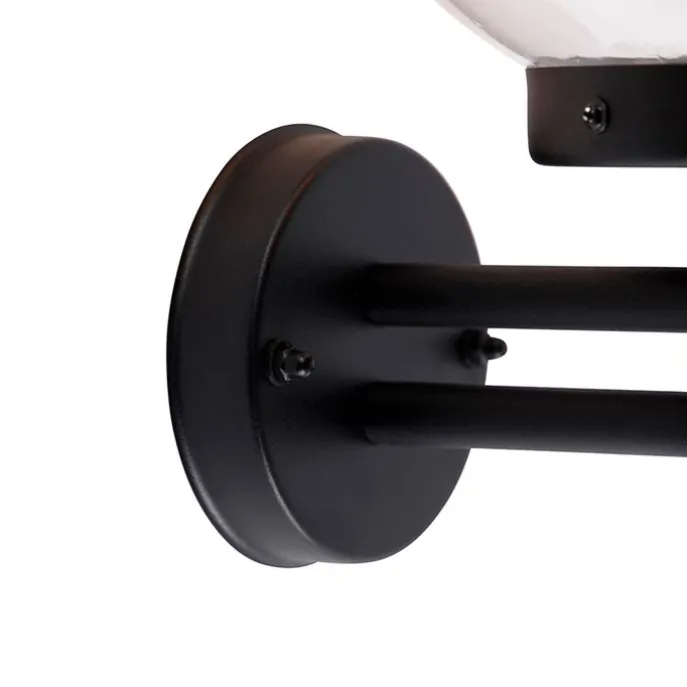 Außenwandleuchte schwarz mit klarem Glas inkl. Bewegungsmelder - Sfera