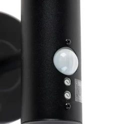 Außenwandleuchte schwarz mit Bewegungssensor IP44 - Gleam